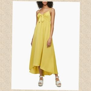 Calvin Klein tie dress yellow - asymmetric